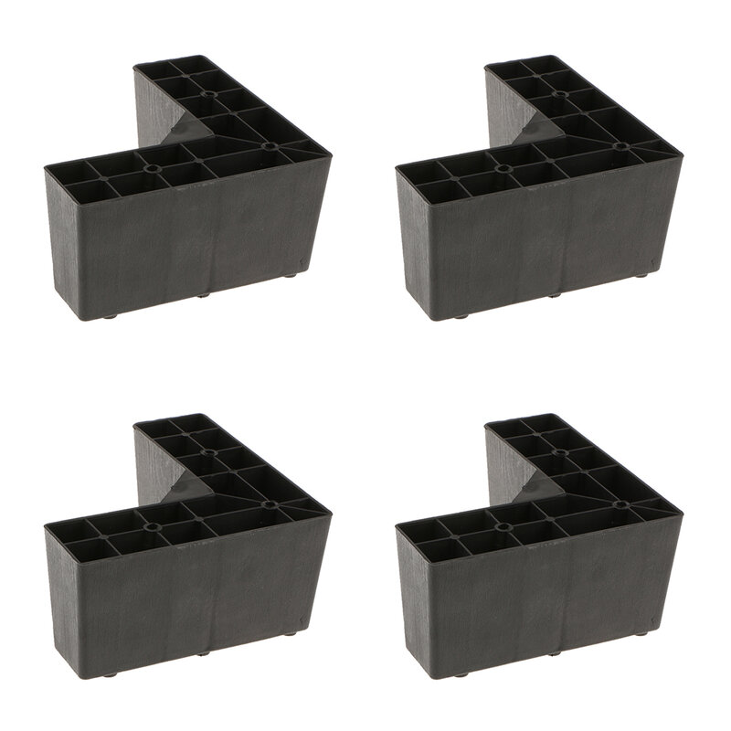 Patas triangulares de plástico para muebles, soporte Universal para sofá y cama, color negro, paquete de 4 Uds.