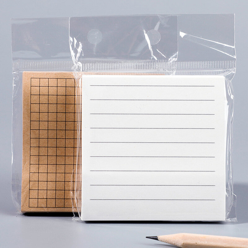 Autocollants de Notes autocollantes simples, 10 pièces, pour étudiant, en papier, carrés, pour livre de messages, vente en gros, accessoires de bureau