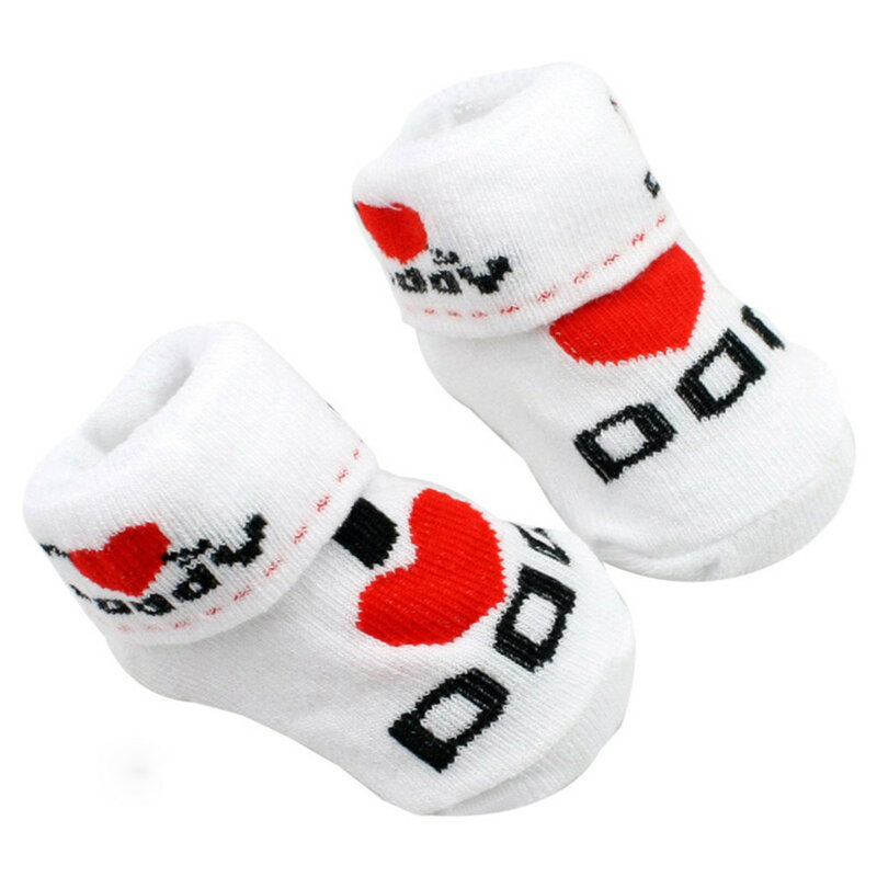 Baby, Kleinkind Jungen Mädchen Slip-beständig Boden Socken Love Dad Liebe Mama Brief Socken Herbst Baby Socken für Mädchen baumwolle Weiche Socken