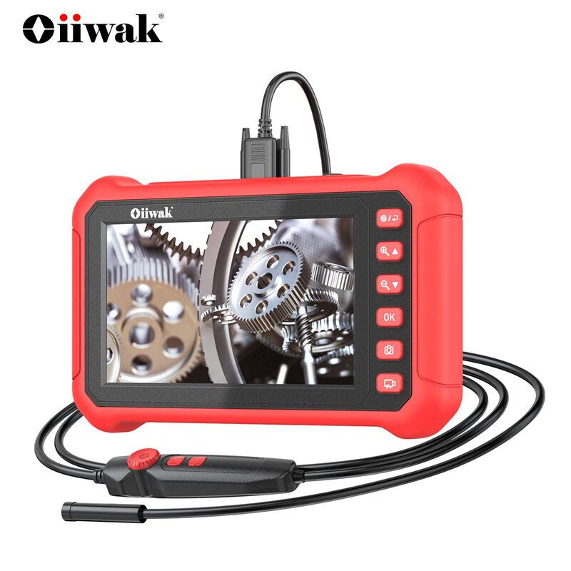 Oiiwak 5MP промышленная камера-эндоскоп 7 "IPS экран Инспекционная камера, водонепроницаемая камера бороскопа для автомобильного трубопровода