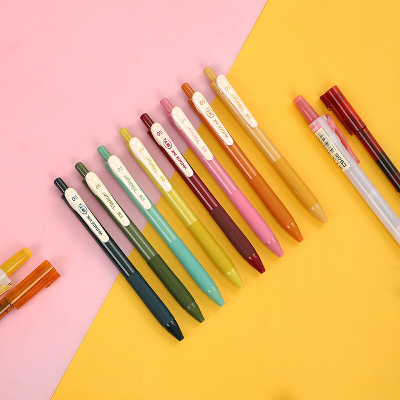 Jianwu 4 pçs/set simplicidade cor gel caneta em linha reta highlighter bola combinação conjunto caneta criativo artigos de papelaria material escolar