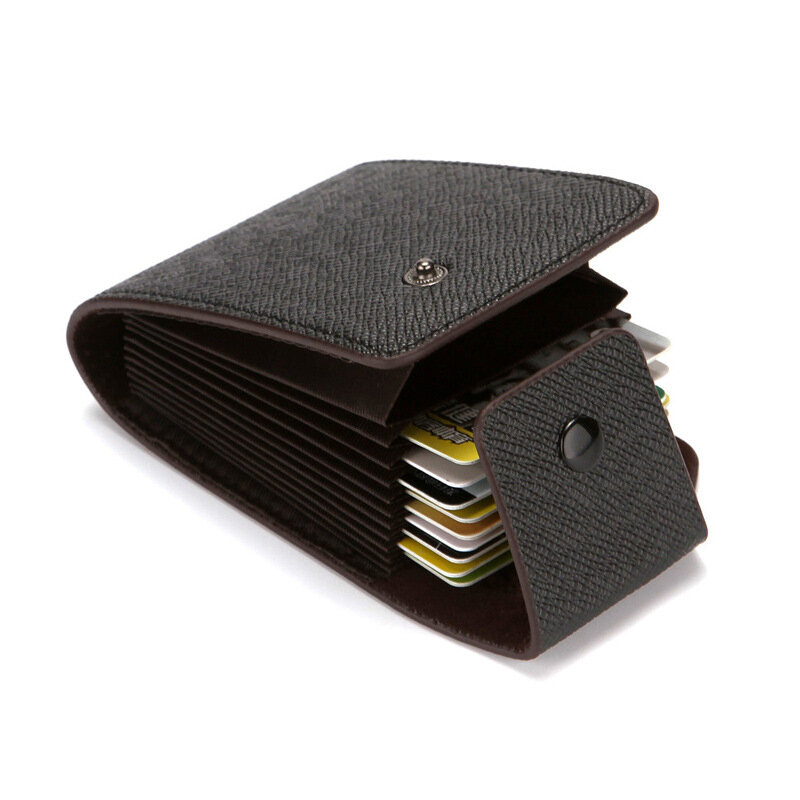 Funda de cuero sintético con varias tarjetas para hombre y mujer, billetera plegable con Clip cero, para tarjeta de identificación