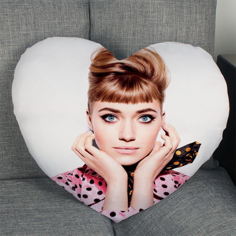Imogen Poots poduszka Slips Heart Shape poszewki na poduszki pościel wygodna poduszka/dobra na sofę/dom/samochód wysokiej jakości poduszka przypadki