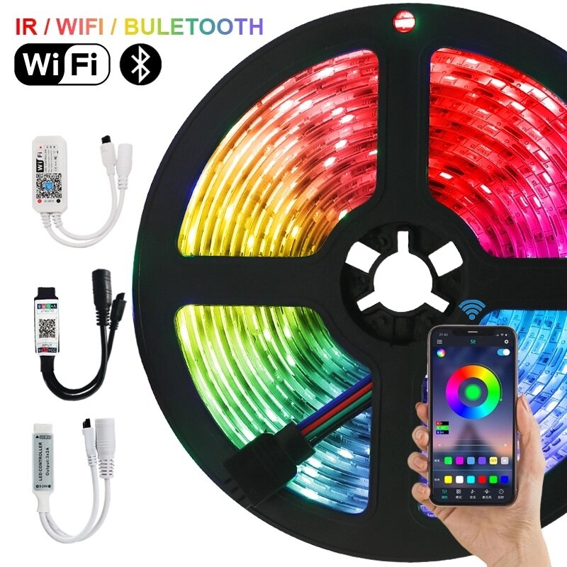 LED Strip Lights Bluetooth WiFi Luces Flexible Remote Control Lighting Led SMD2835 RGB5050 Waterproof Tape Diode 5M10M15M DC12V