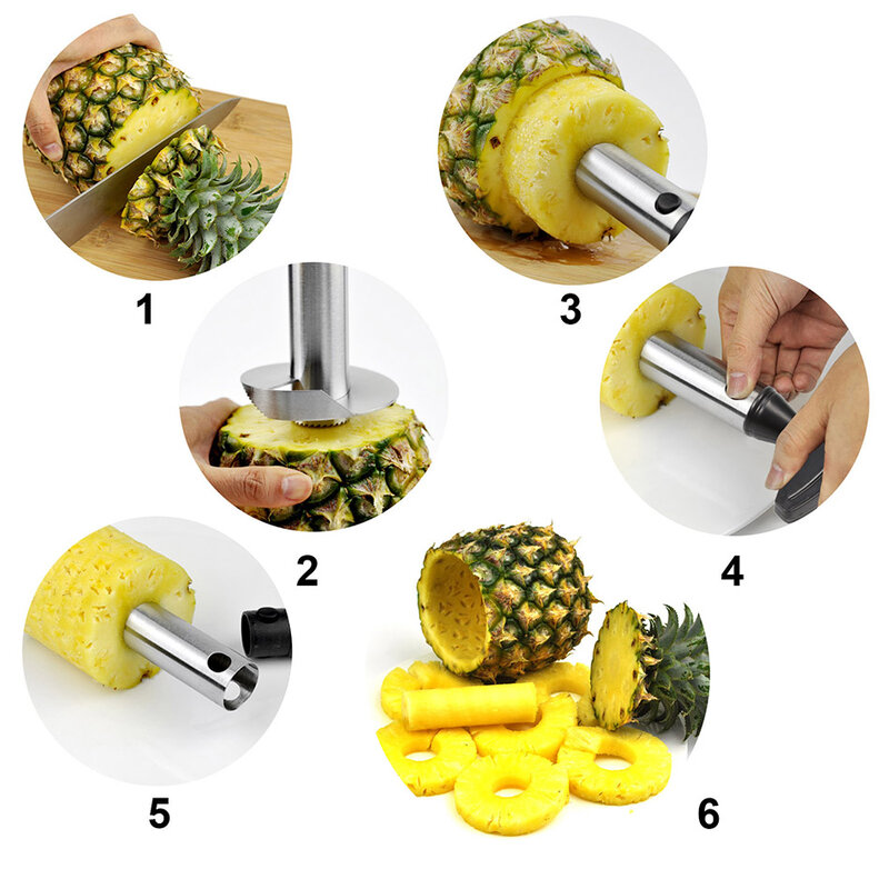 Éplucheur ananas en acier inoxydable | Outil de coupe facile, Parer les fruits, cuisine domestique, accessoires de Restaurant occidental 3 couleurs