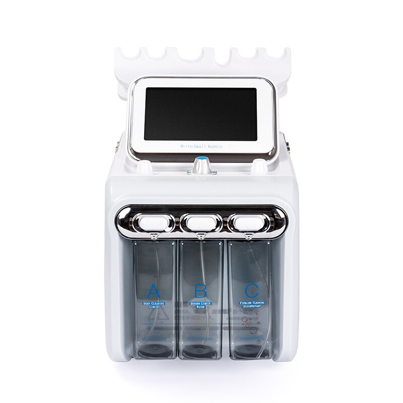 Portátil 6 in1 hidro H2-O2 oxigênio água dermoabrasão pele levantamento spa facial máquina de limpeza profunda