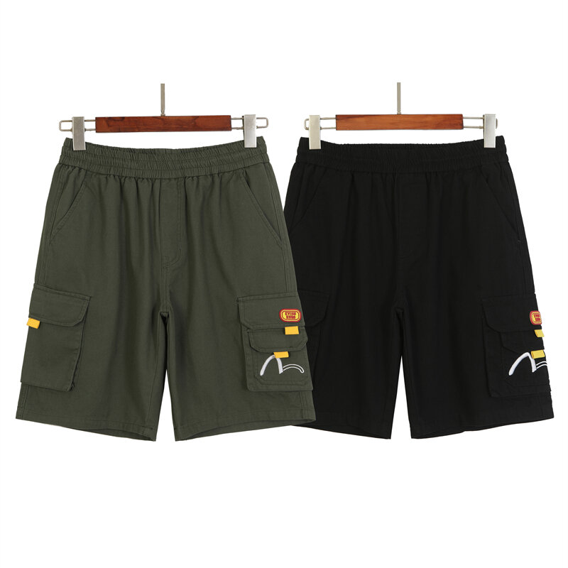 Summer Men's Shorts with Tide Brand Yuwenle Shorts ape badge fashion casual pure cotton guardPocket and half-length pants.