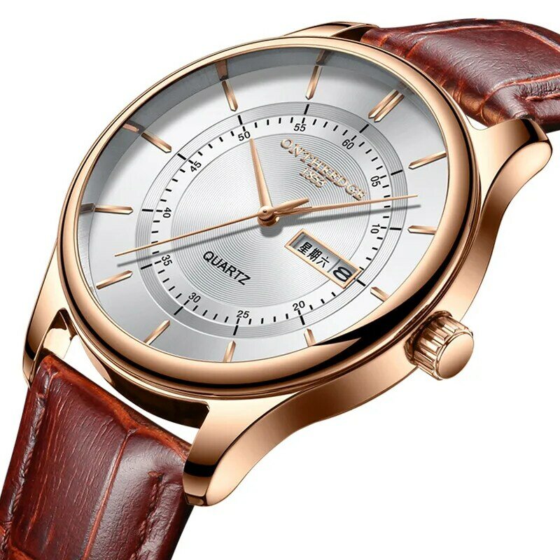 Часы Mannen Horloge Business Ronde Quartz Horloge Heren Horloge Waterdicht Riem Horloge Mechanische Trend Accessoires Horloge