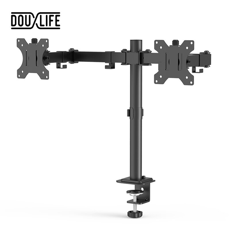 Douxlife da01-suporte para monitor duplo, full motion, 360 graus, suporte de monitor de 13 "-27", carregamento do braço, 15kg