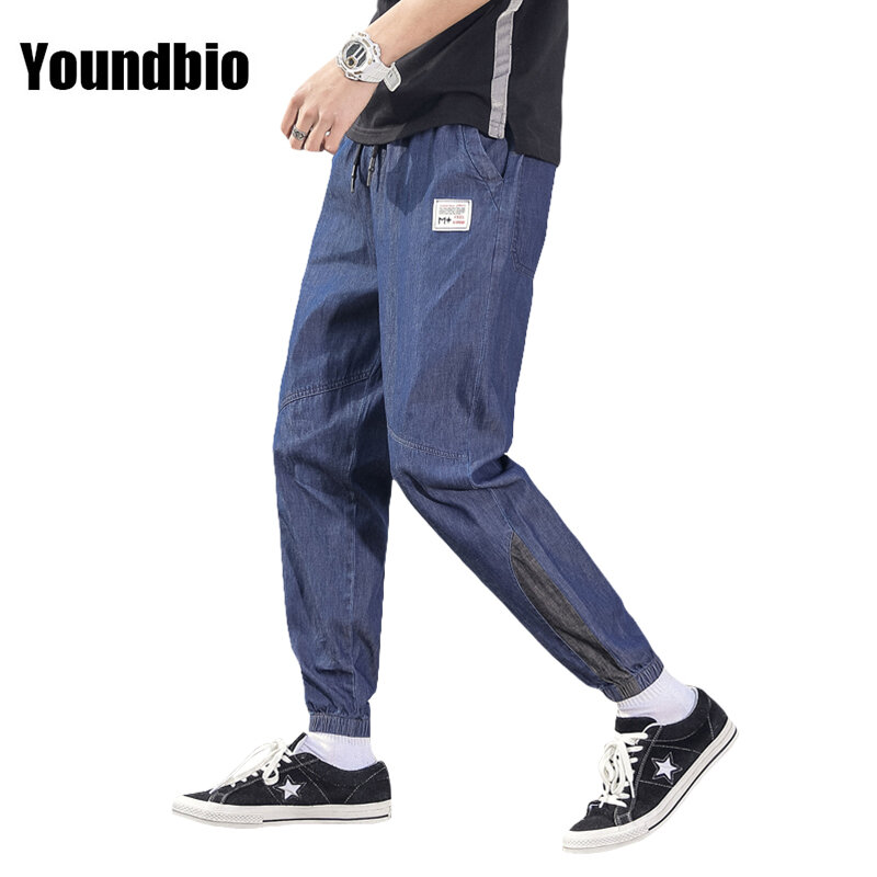2021 klasyczny wysokiej jakości czarny i niebieski Jeans Style moda biznesowa luźne duże spodnie jeansowe dopasowane dżinsowe męskie markowe spodnie