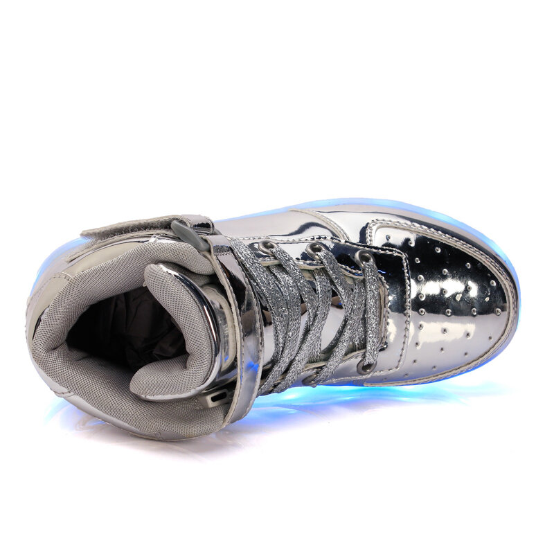 2020キッズled usb充電靴グローイングスニーカー子供フックループ発光ガールズボーイズ男性女性スケートled靴