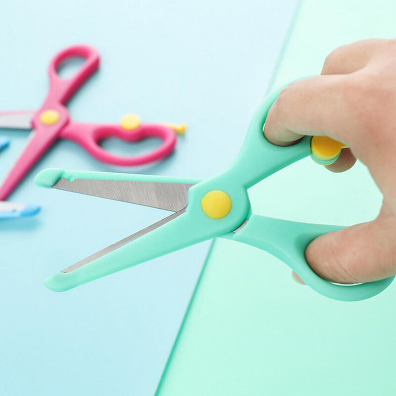New Arrival Cute School Student Cartoon Scissors ABS Sharp Paper Cutting Scissors Buy 2 PCS Send Gift