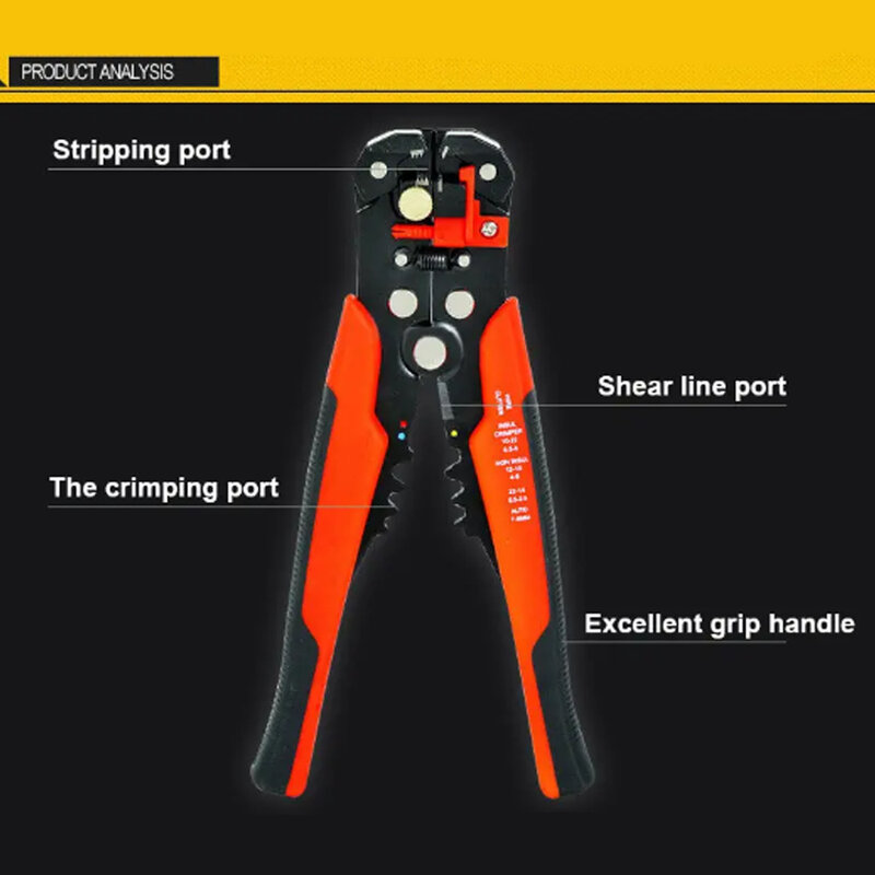 Upgraded Version Multifunctional Automatic Cable Wire Stripper Plier Self Adjusting Crimper Tool 22-10AWG(0.5-6.0mm)