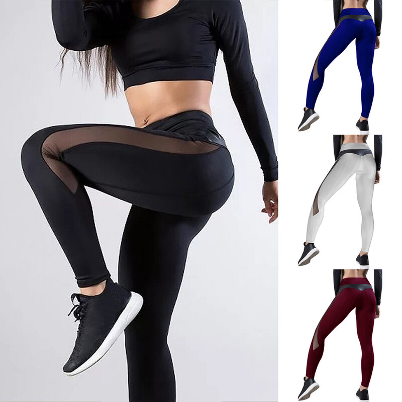 Leggings de malha para calças femininas roupas de fitness treino esportivo leggings mujer elástico calças finas push up leggings para fitness