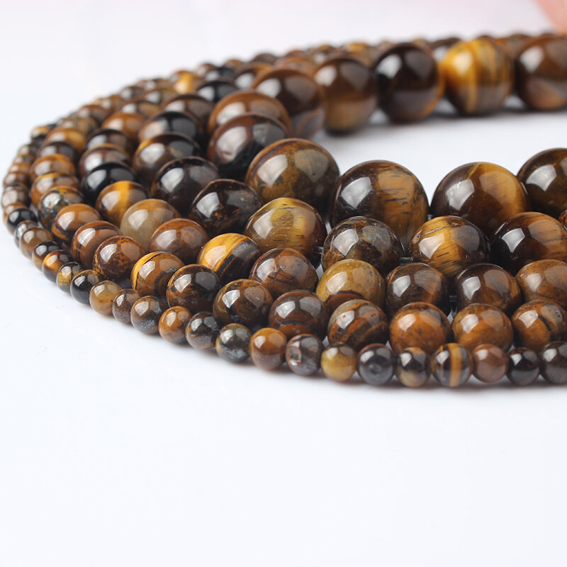 4 6 8 10 12mm Natural Yellow Tiger Eye Loose Beads Suitable For Jewelry DIY Ladies Bracelet Necklace Earrings Accessories Making