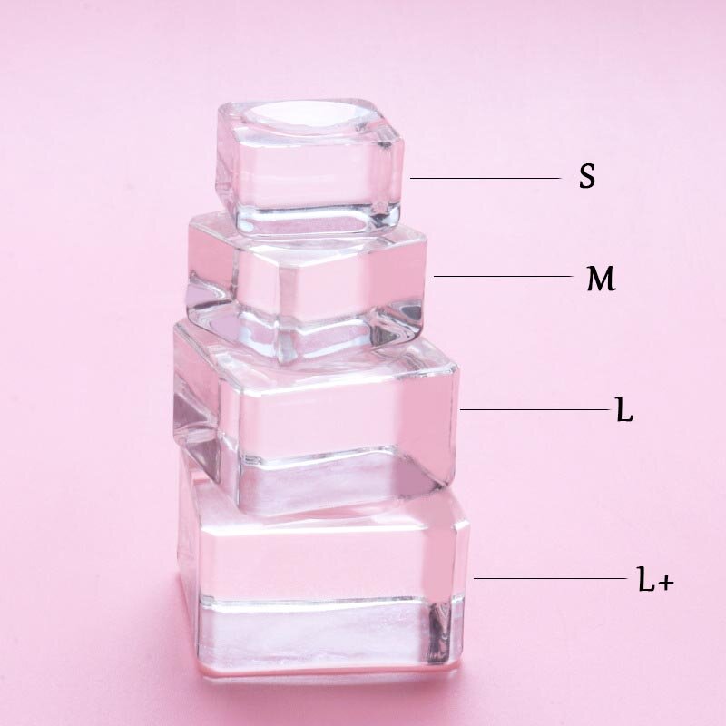 Joint carré en verre cristal pour faux cils, support de colle, réutilisable, 4 tailles, 1 pièce