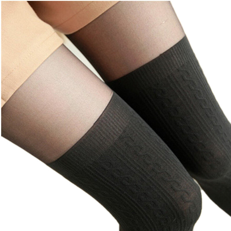 2021 Tights Women Spring Autumn Style Women Girls Cute Black Twisted Knee Stockings Twisted Pantyhose Tights Female Pantys