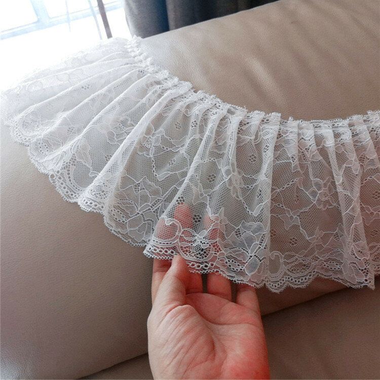 NEW Exquisite White Mesh Embroidery Water Soluble Tulle Lace Fabric DIY Wedding Dress Skirt Trim Sofa Curtain Sewing Creation