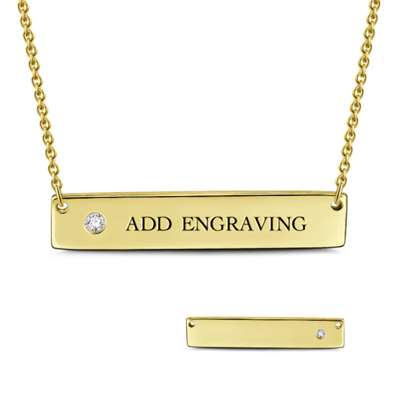 Nome personalizzato collana cristallo Birthstone ID Bar collane in acciaio inossidabile incidere gioielli da donna collane regali personalizzati