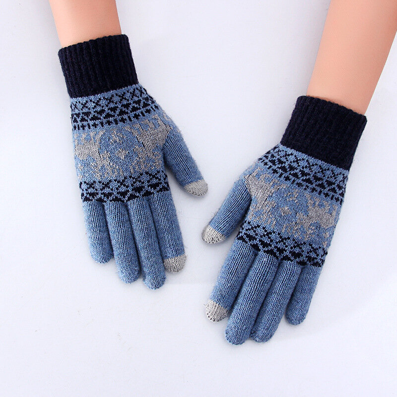 Gloves Mittens Women Knit Winter Warm Unisex Thicker Windproof  Womens High Quality Hot Sale Simple Touch Screen All-match Chic