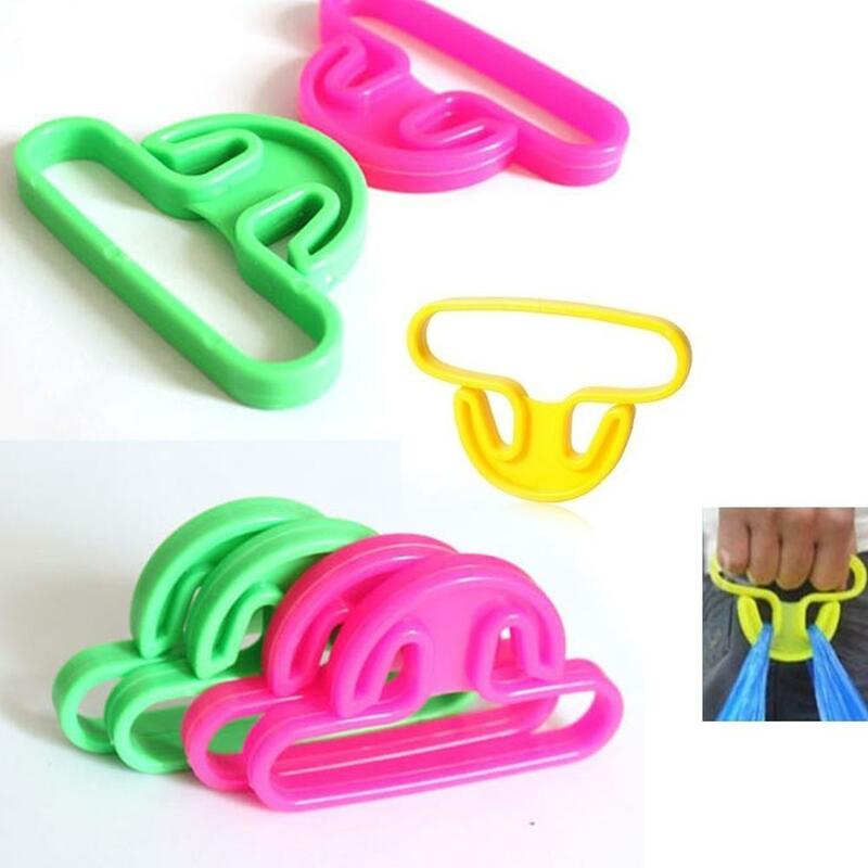 Shopping Bag Hanger Hooks Carry Food Machine Ergonomic Plastic Anti-wear Hand Finger Home Helper Weight Capacity Random Color
