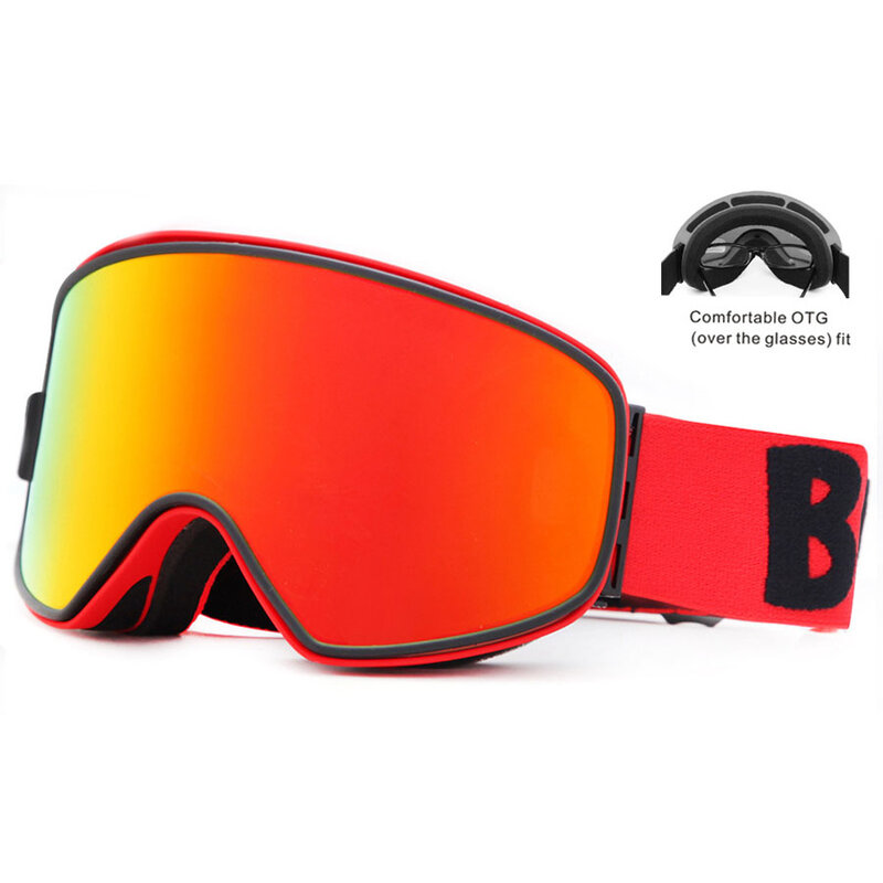 Gafas de esquí para hombre y mujer, lentes de doble capa 2 en 1 con gafas magnéticas de esquí nocturno, antiniebla, protección UV400 para Snowboard