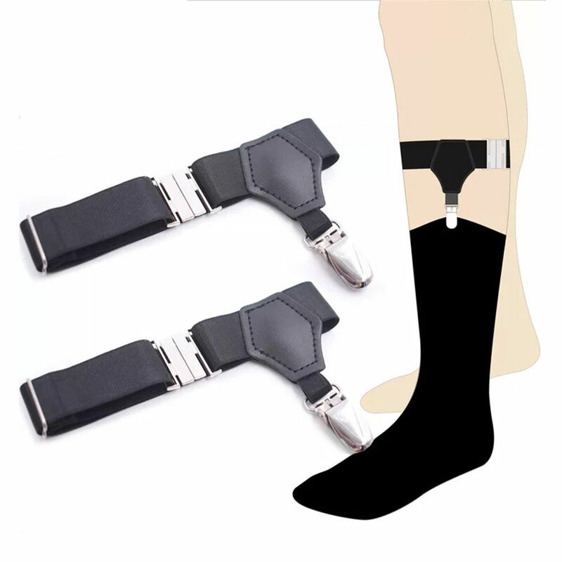 1 paar Universal Komfortable Strumpfbänder Einstellbare Männer Socken Bleibt Outdoor Elastischen Rutschfeste Leichte Rostfrei Halter Strumpf