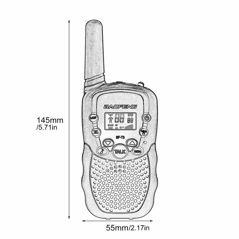 Baofeng-walkie talkie BF-T3 pmr446,t3ポータブルラジオ,ワイヤレス,双方向,子供のおもちゃ,woki toki,2個