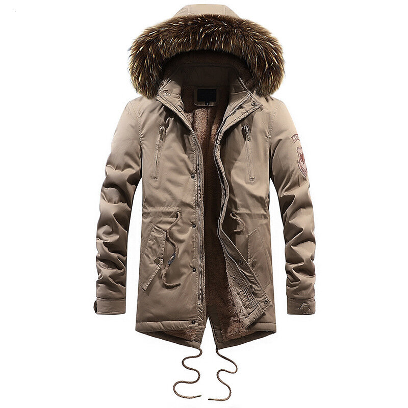 Manteau d'hiver en coton pour homme, vêtements amples, couleur unie, rembourré