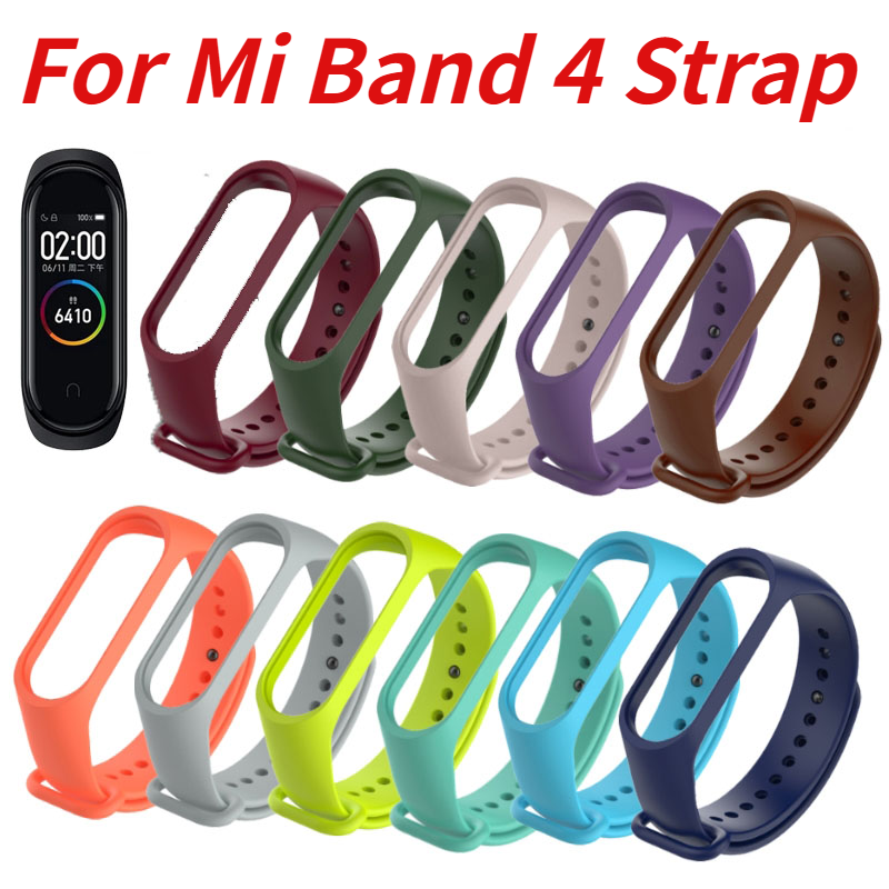 Pulsera de silicona Mi Band 4 para hombre y mujer, repuesto de pulsera, accesorios para Xiaomi Mi Band 4