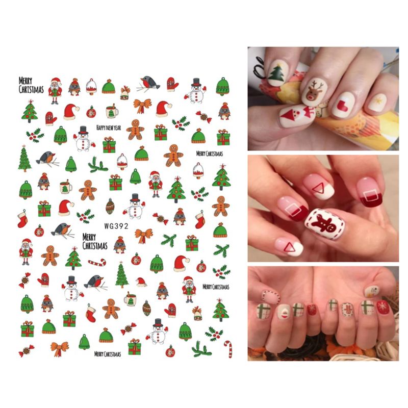 1 шт. Рождественская мультяшная серия наклеек для дизайна ногтей искусственная самоклеящаяся наклейка для ногтей слайдер