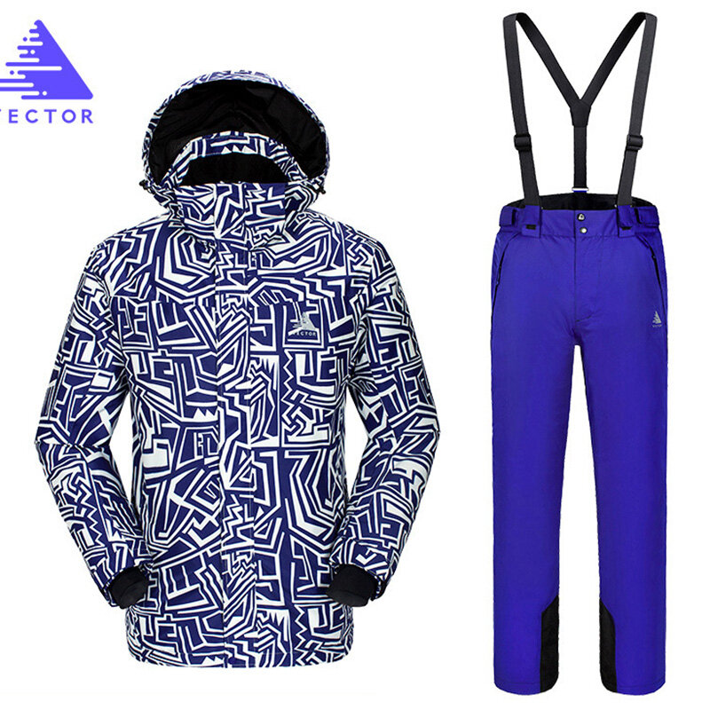Roupa de esqui masculina, jaqueta de neve quente à prova de vento e à prova d'água + calça conjunto de snowboard equipamentos de esqui jaqueta de snowboard masculina de marca