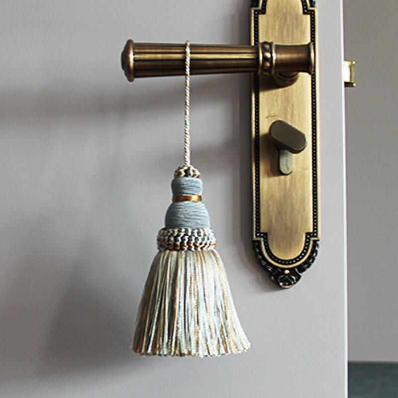 1ชิ้นแขวนจี้ทองตกแต่งผ้าม่านอุปกรณ์เสริม Key Tassels สำหรับสายรวบม่าน DIY Craft พู่ประดับ