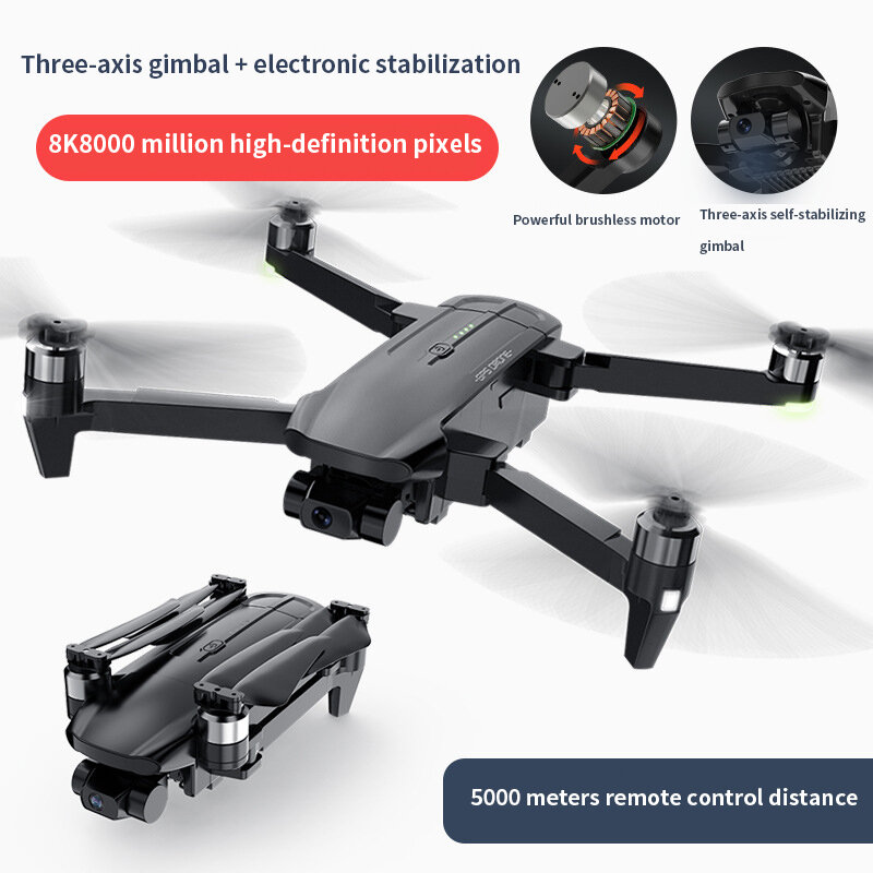 KF100-Drones portátiles 8K 6K HD, cámara de tres ejes, Motor de cardán sin escobillas, con GPS, 5G, plegable, helicóptero RC, 2021