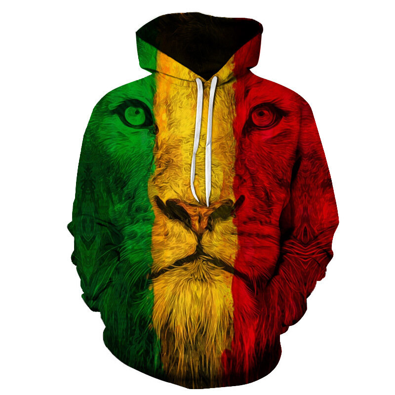 2021Animal lion 3D printing fashion men's hoodie Streetwear pullover Autumn sweatshirt Unisex casual jacket sportswear top