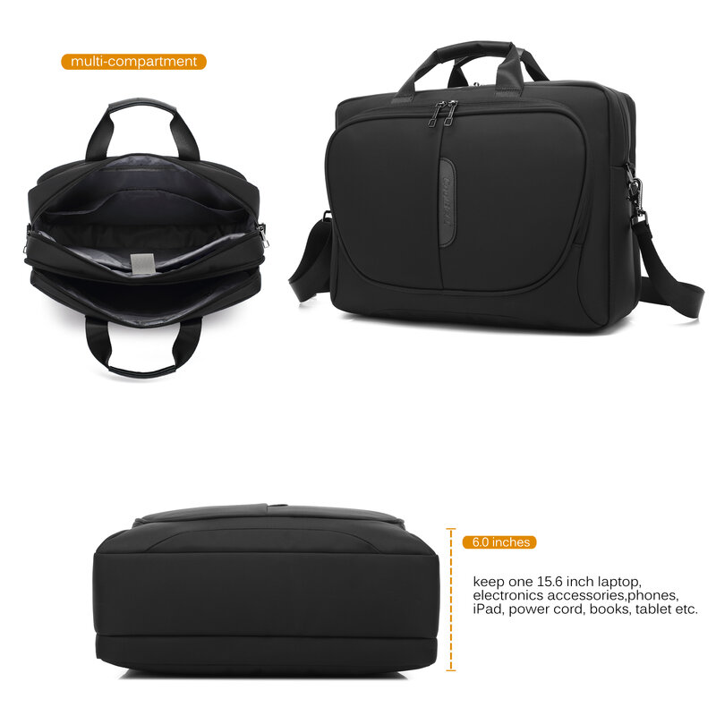 CoolBell 15.6 Inch Laptop Messenger Protective Briefcase Bag Nylon Oxford Case Shoulder Bag Multi-functional Hand Bag