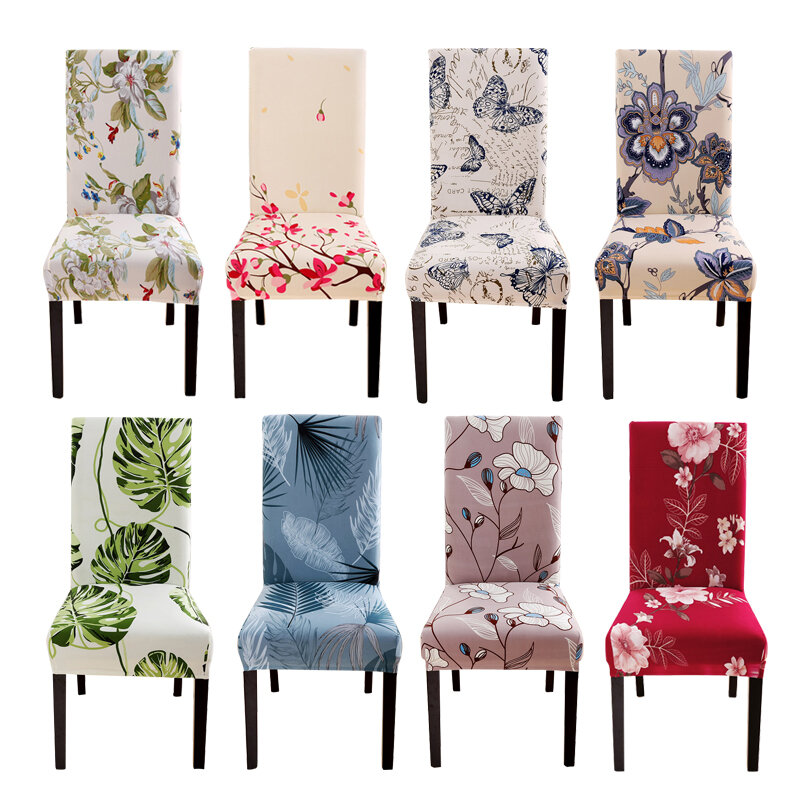 Spandex cubierta elástica para sillas comedor casa elástico estampado Floral fundas de silla de Spandex tela elástica tamaño Universal #pattern 4 