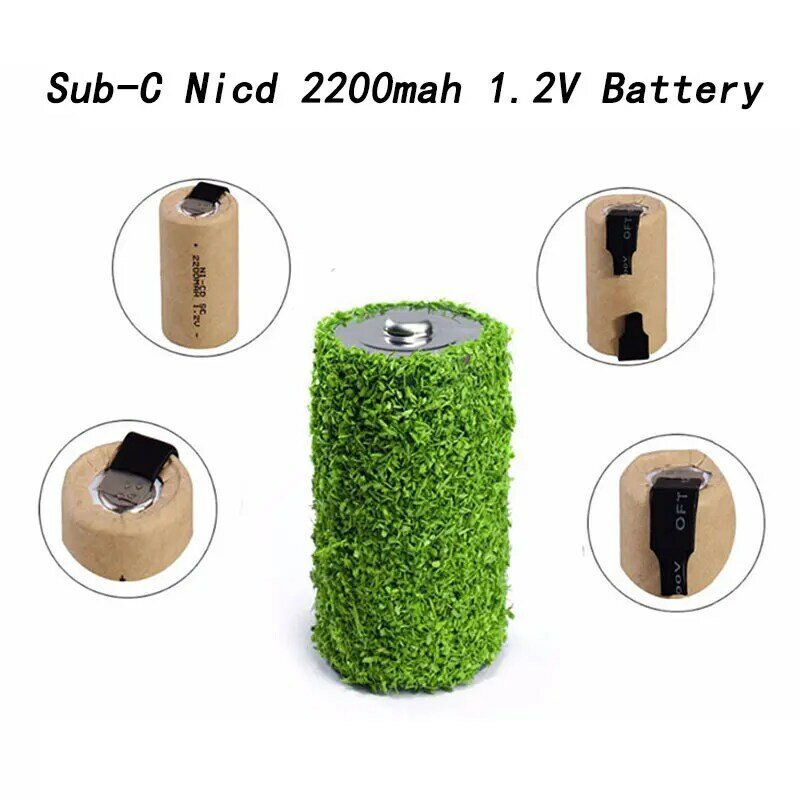 1-20pcs Screwdriver Electric Drill SC Batteries 1.2V 2200mah Sub C Ni-Cd Rechargeable Battey With Tab Power Tool NiCd SUBC Cells