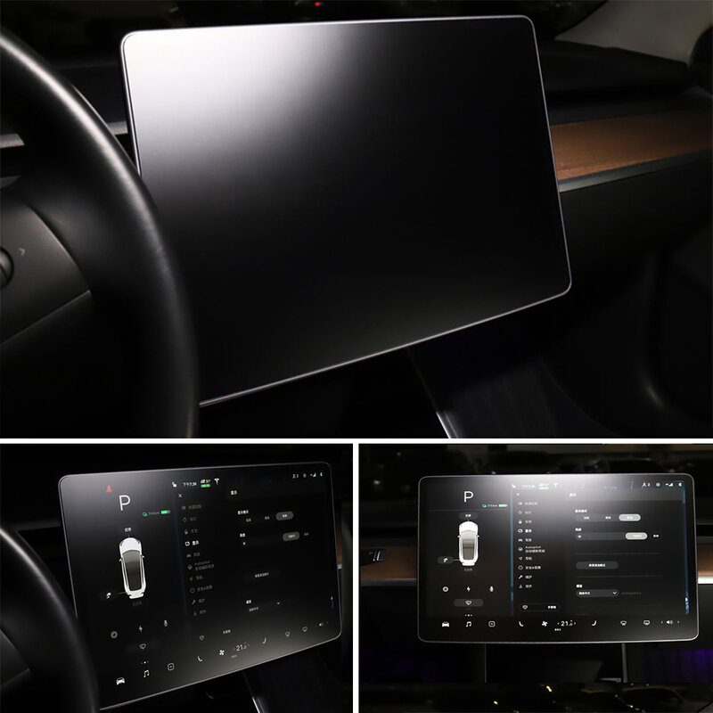 Pellicola salvaschermo per auto Tesla da 15 pollici per Tesla modello 3 Y navigazione Touch Display accessori per auto in vetro temperato satinato/HD