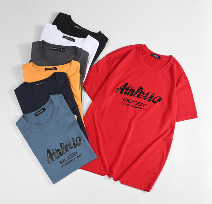 Nova venda quente personalizado camisa logotipo de secagem rápida único estilo tripulação pescoço manga curta design impresso personalizado che140