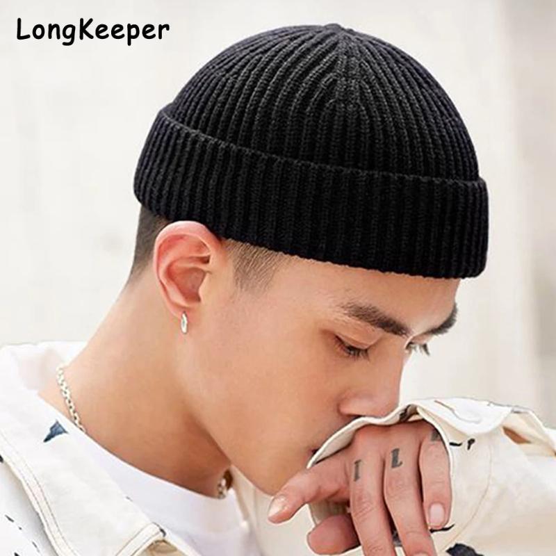 Women Knitted Hats Black Beanie Hat Winter Warm Men's Hats Boy Beanies For Ladies Skullcap Solid Hip Hop Cap Knitted Thick hat