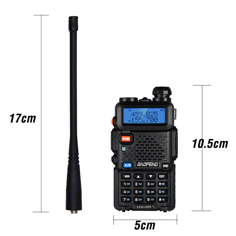 Baofeng-Walkie talkie portátil UV-5R de doble banda y 8W, radio bidireccional, transceptor, intercomunicador, estación de radio portátil CB Ham, de alta potencia, 10km, 2 unidades