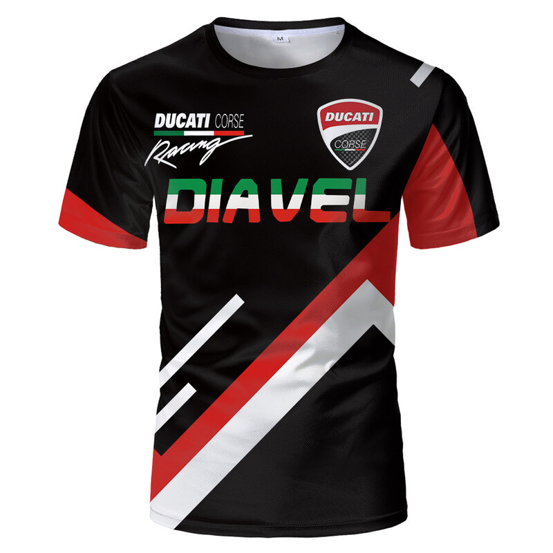 2021 nowy Ducati logo T-shirt drukowanie 3D sport z krótkim rękawem top wysokiej jakości letni męski oversized sportswear racing T-shirt