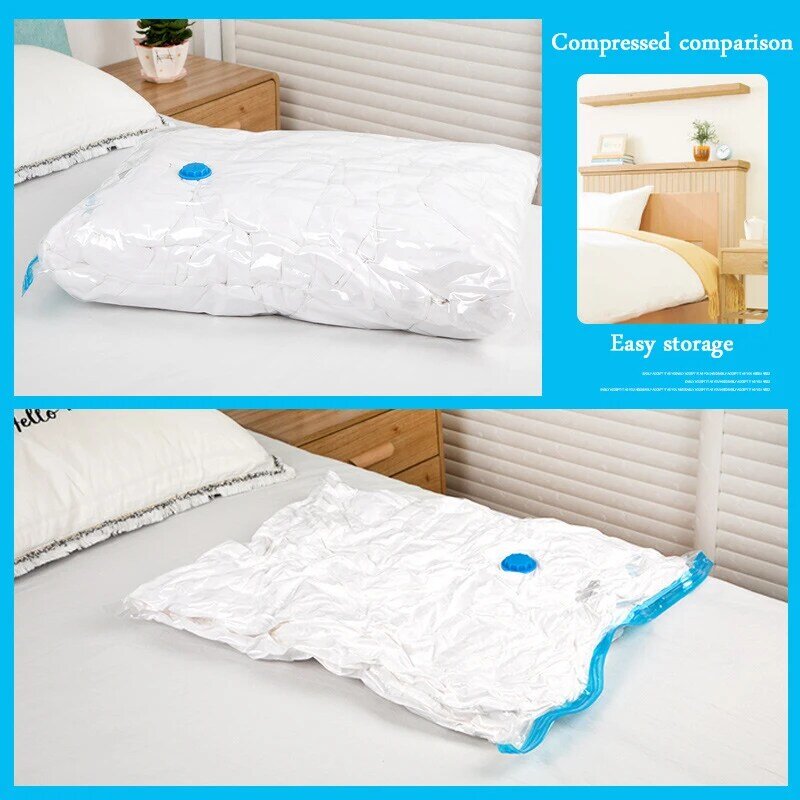 2021New 2 Pcs-Set Vacuum Storage Bags ZiplockBag Compression With Travel For Clothes Pillows More Space Saver Triple Seal Zipper