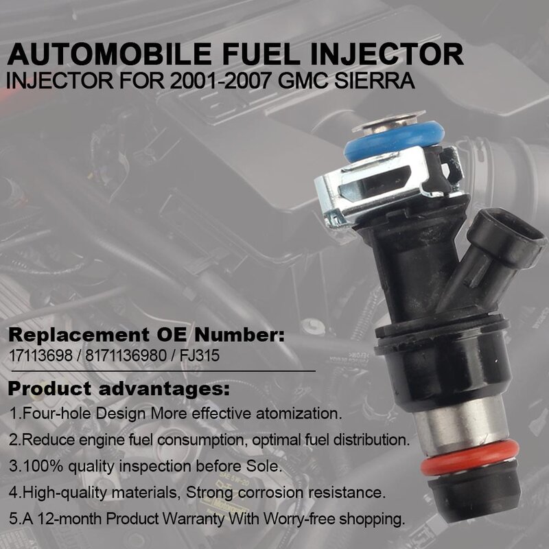 Dasbecan 8pcs Car fuel injector Nozzle for Chevy GMC Suburban Buick 8171136980 FJ315 17113553 25317628 Auto Accessories