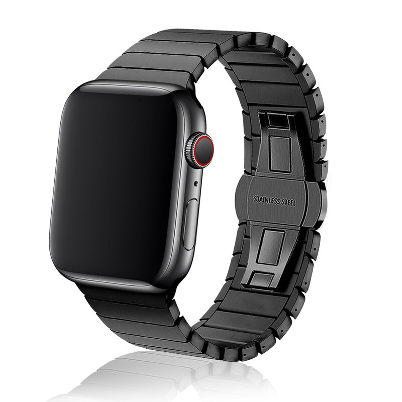 Cinturino in Acciaio Inox per Apple Watch band 44 millimetri 40 millimetri iWatch fascia 42 millimetri/38 millimetri Farfalla fibbia bracciale in metallo di Apple orologio 5 4 3 21