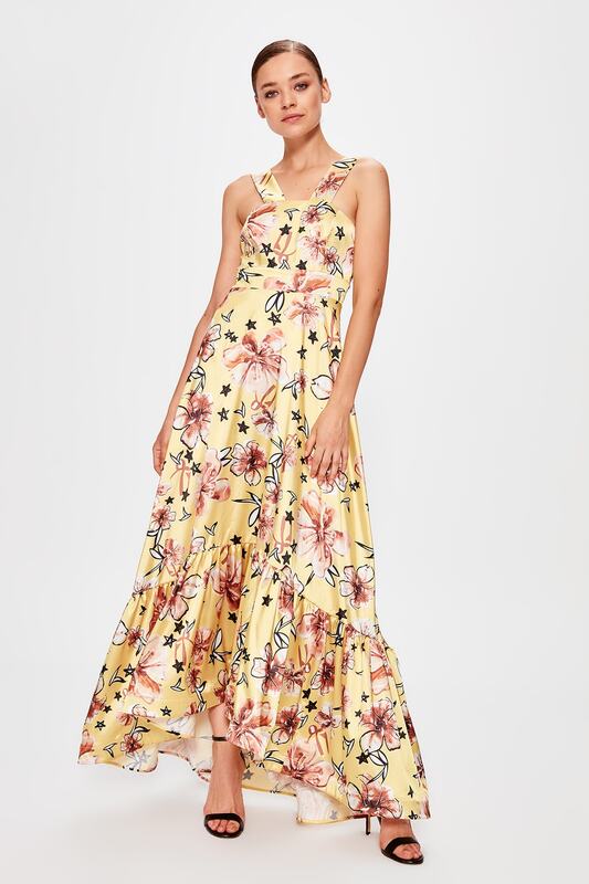 Вечернее платье с цветочным узором
