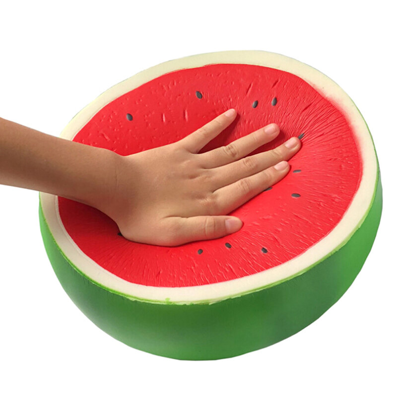 Simulação de frutas anti-estresse, bonitinho de recuperação lenta esponjosa gigante, melancia, espuma, pu, brinquedos para espuma de apertar