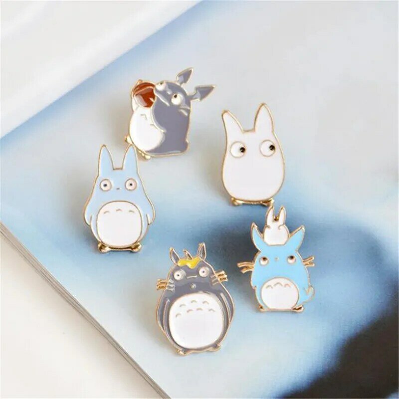7 Style Totoro Anime Badges Cartoon Animals Brooches Totoro Family Metal Pins Jackets Lapel Pin Backpack Button Jewelry Kid Gift