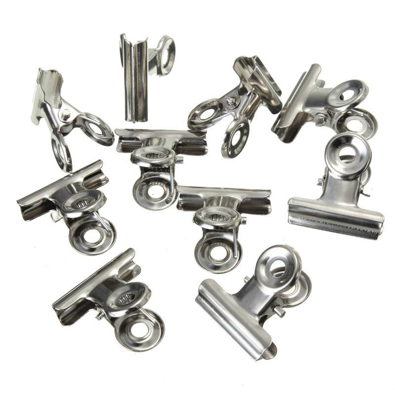Affordable 10 Pcs Silver Tone Metal Office Paper Document Binder Clips 22mm